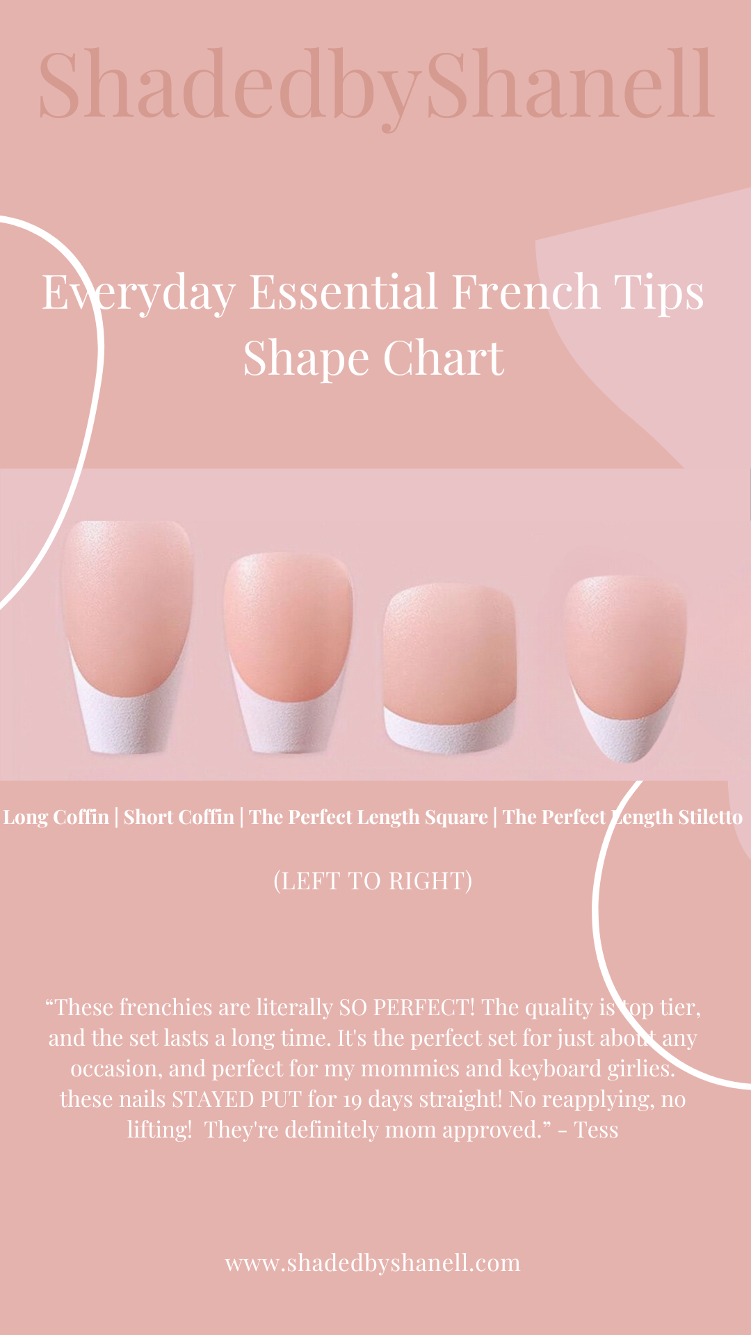 ShadedbyShanell Essential French Tips | PINK FILL | 30 NAILS PRESS-ON SET