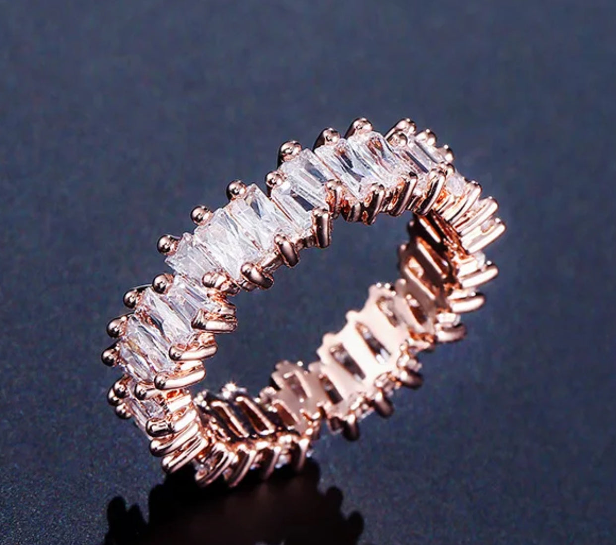 Rock Solid Baguette Ring | Rose Gold