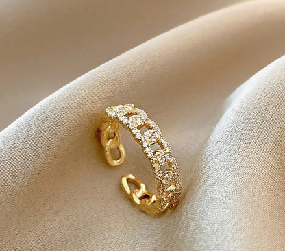 Alana Cuban Link Open Ring | Gold