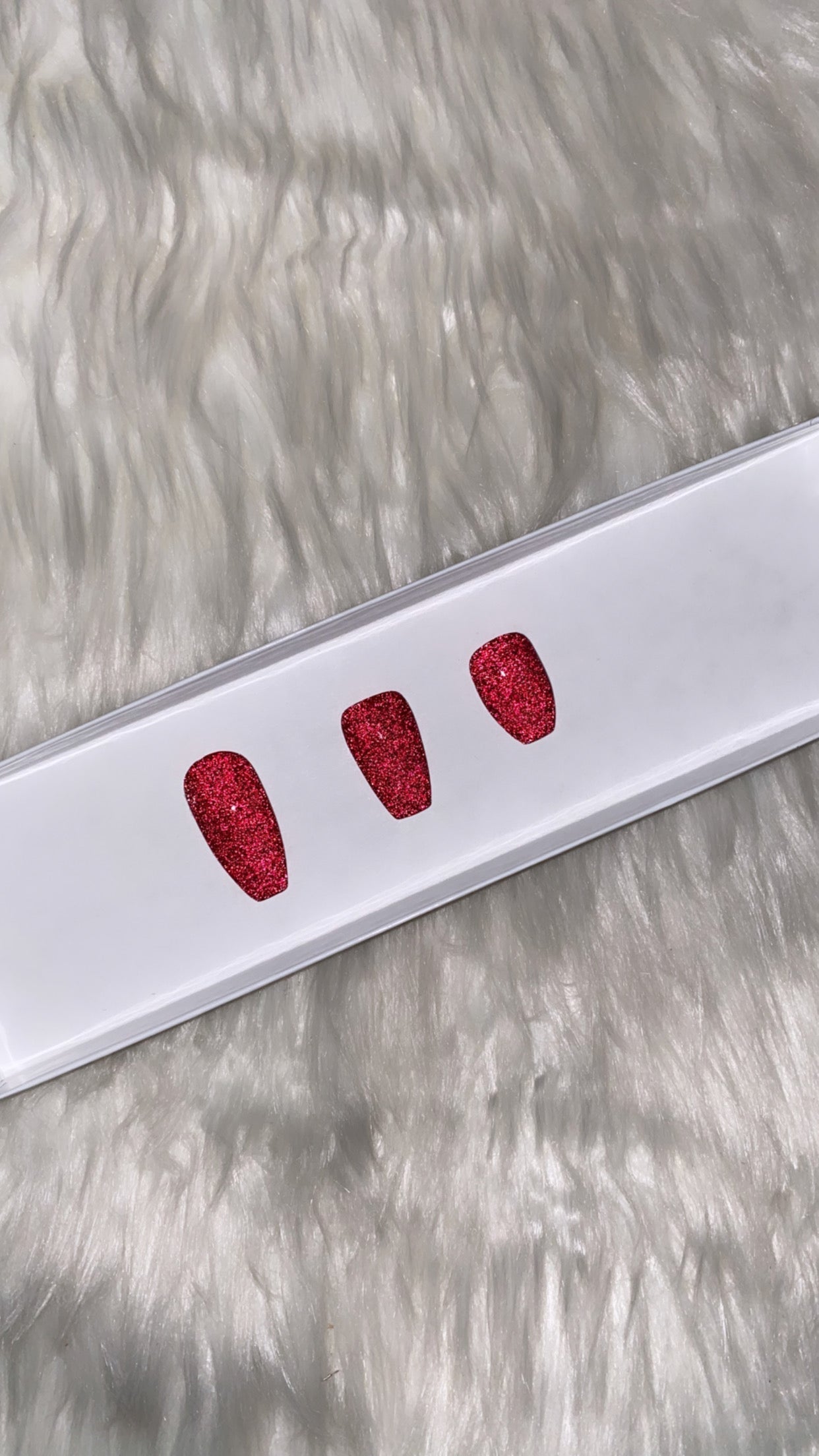 The Rich Auntie | Shimmering Red | Reflective Glitter - Premium Press-On Nails from ShadedbyShanell - Just $29! Shop now at ShadedbyShanell