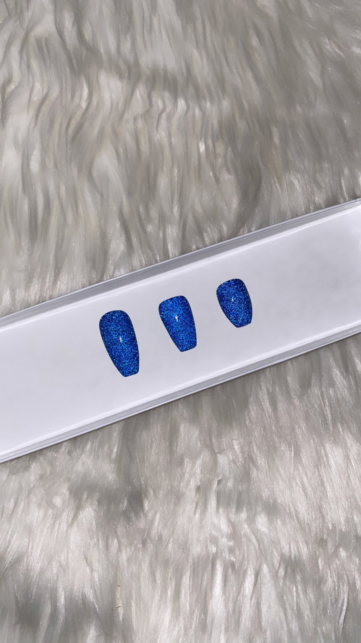 The Rich Auntie | Shimmering Blue | Reflective Glitter - Premium Press-On Nails from ShadedbyShanell - Just $29! Shop now at ShadedbyShanell