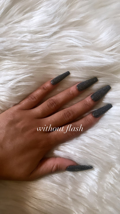 The Rich Auntie | Shimmering Onyx | Reflective Glitter - Premium Press-On Nails from ShadedbyShanell - Just $29! Shop now at ShadedbyShanell