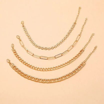 Good Girl 4 Piece Anklet Set | Gold