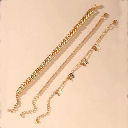 That Girl 3 Piece Anklet Set | Gold