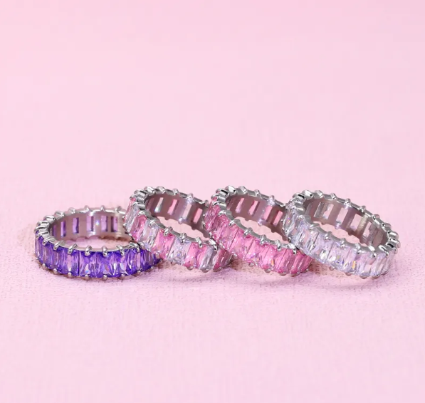 Keep It Cute Baguette Ring | Pink & Silver ShadedbyShanell