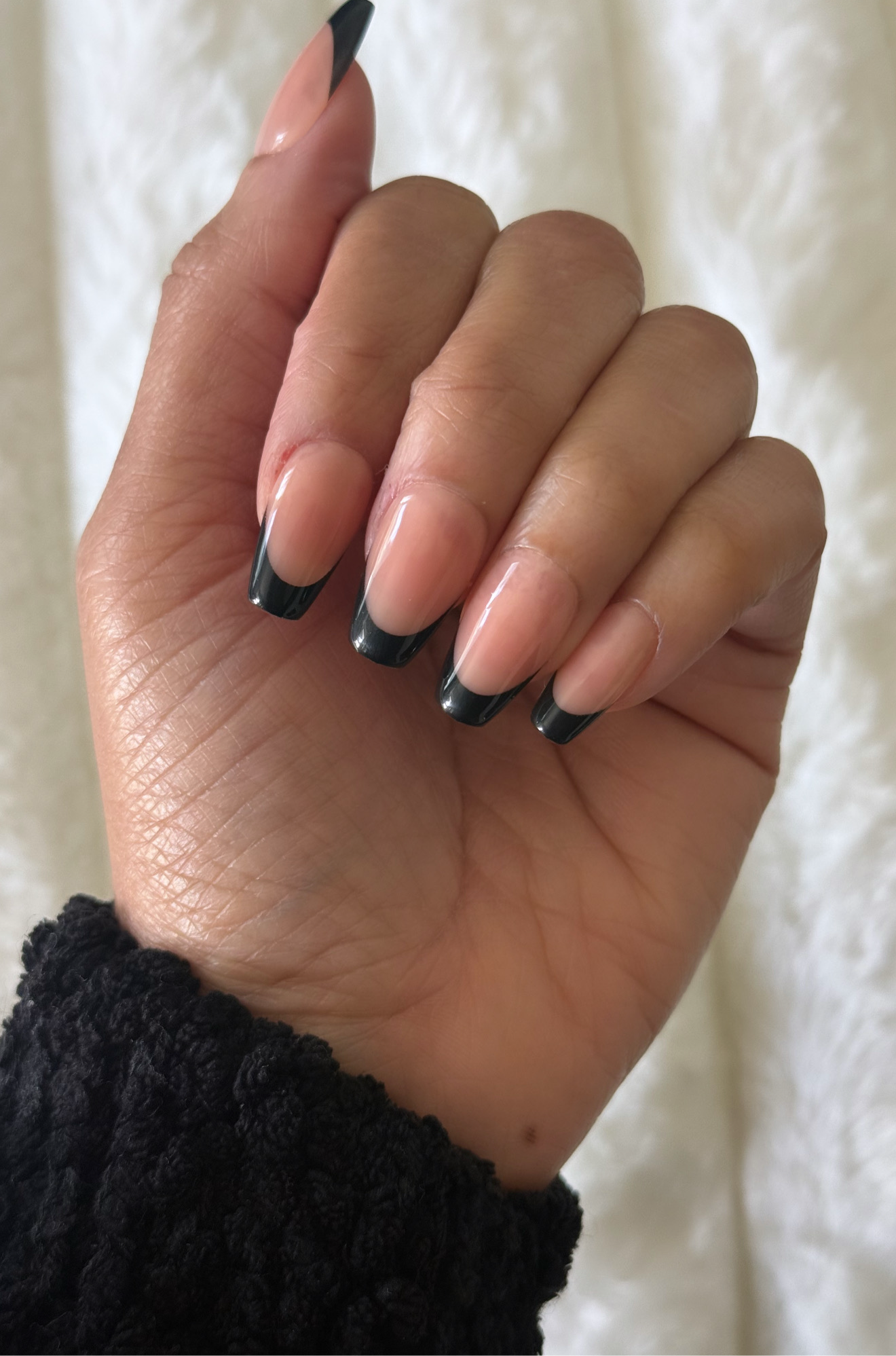 ShadedbyShanell Essential French Tips | NATURAL NUDE FULL | 30 NAILS PRESS-ON SET | Black Collection ShadedbyShanell