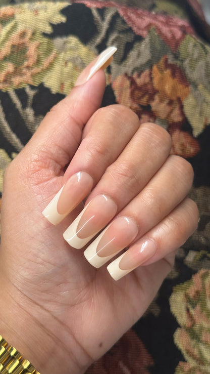 ShadedbyShanell Essential French Tips | SHEER NUDE FULL | 30 NAILS PRESS-ON SET | Long Square | Nude Collection ShadedbyShanell