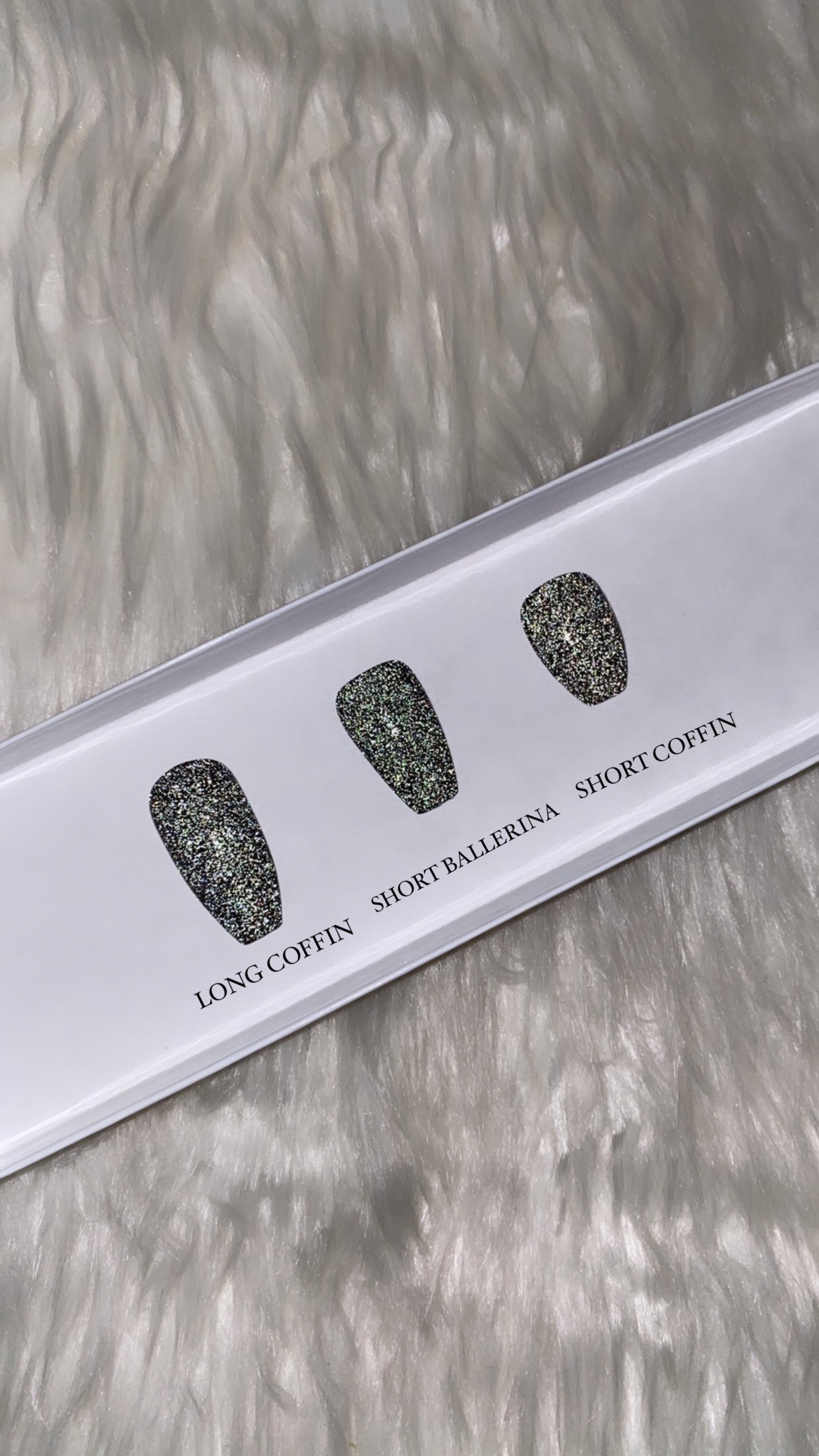 The Rich Auntie | Shimmering Onyx | Reflective Glitter - Premium Press-On Nails from ShadedbyShanell - Just $29! Shop now at ShadedbyShanell