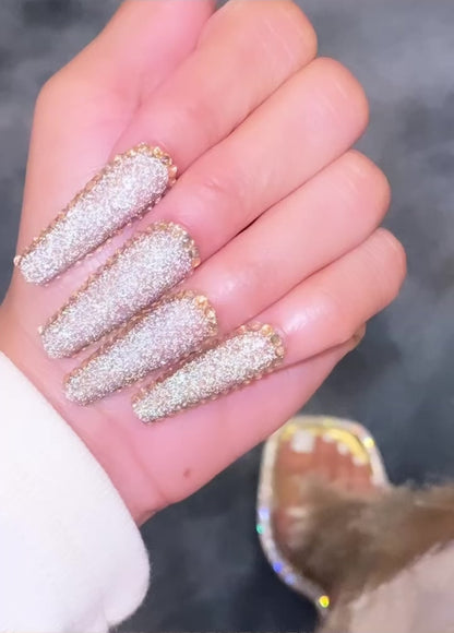 The Wealthy Auntie | Reflective Glitter | 24 NAILS PRESS-ON SET