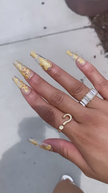 Smoke and Mirrors Eternity Baguette Ring | Clear & Gold