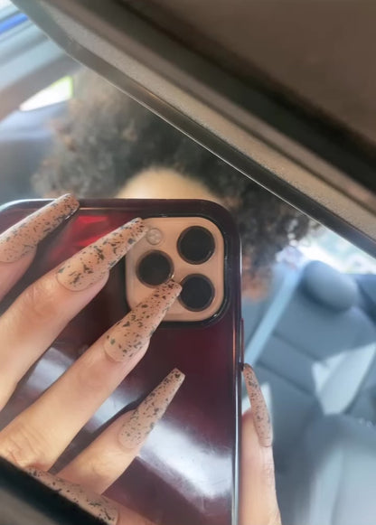 Fall for the Shade: She's a Real One | Nude & Black Speckles | Matte | 20 NAILS PRESS-ON SET