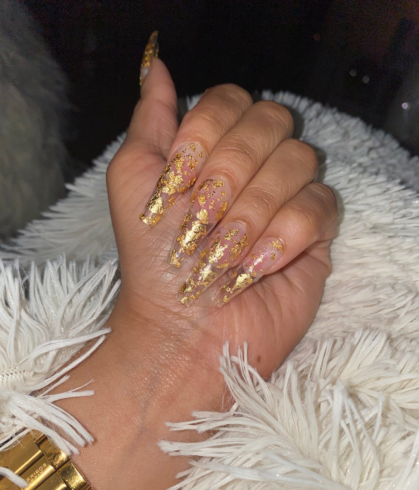 RESTOCKED: Shaded in the Snow '21: Clear & Gold | Summer ‘22 (Final) Restock - Premium Press-On Nails from SBS - Just $39! Shop now at ShadedbyShanell