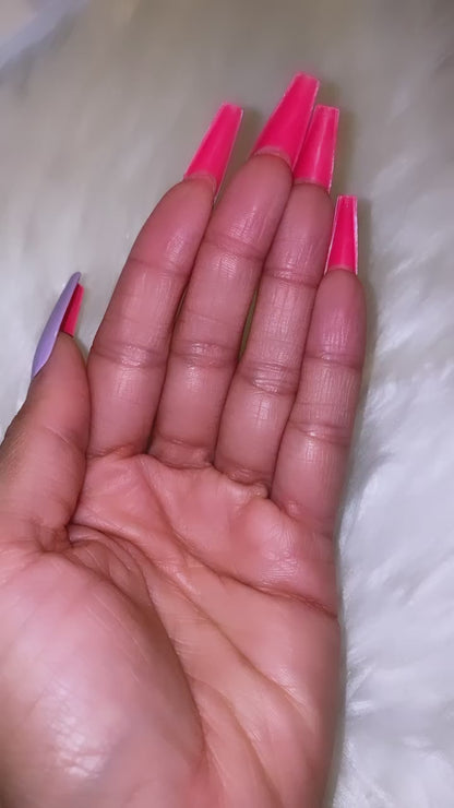 Spring into the Shade: Taste the Rainbow | Light Purple w. Bright Pink Bottom | 20 NAILS PRESS-ON SET